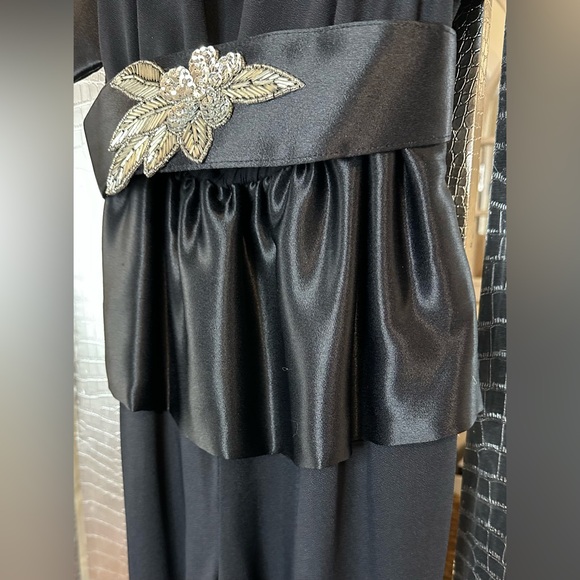 Act 1 Elegant Vintage Black Jumpsuit with Embellished Belt - Picture 6 of 16